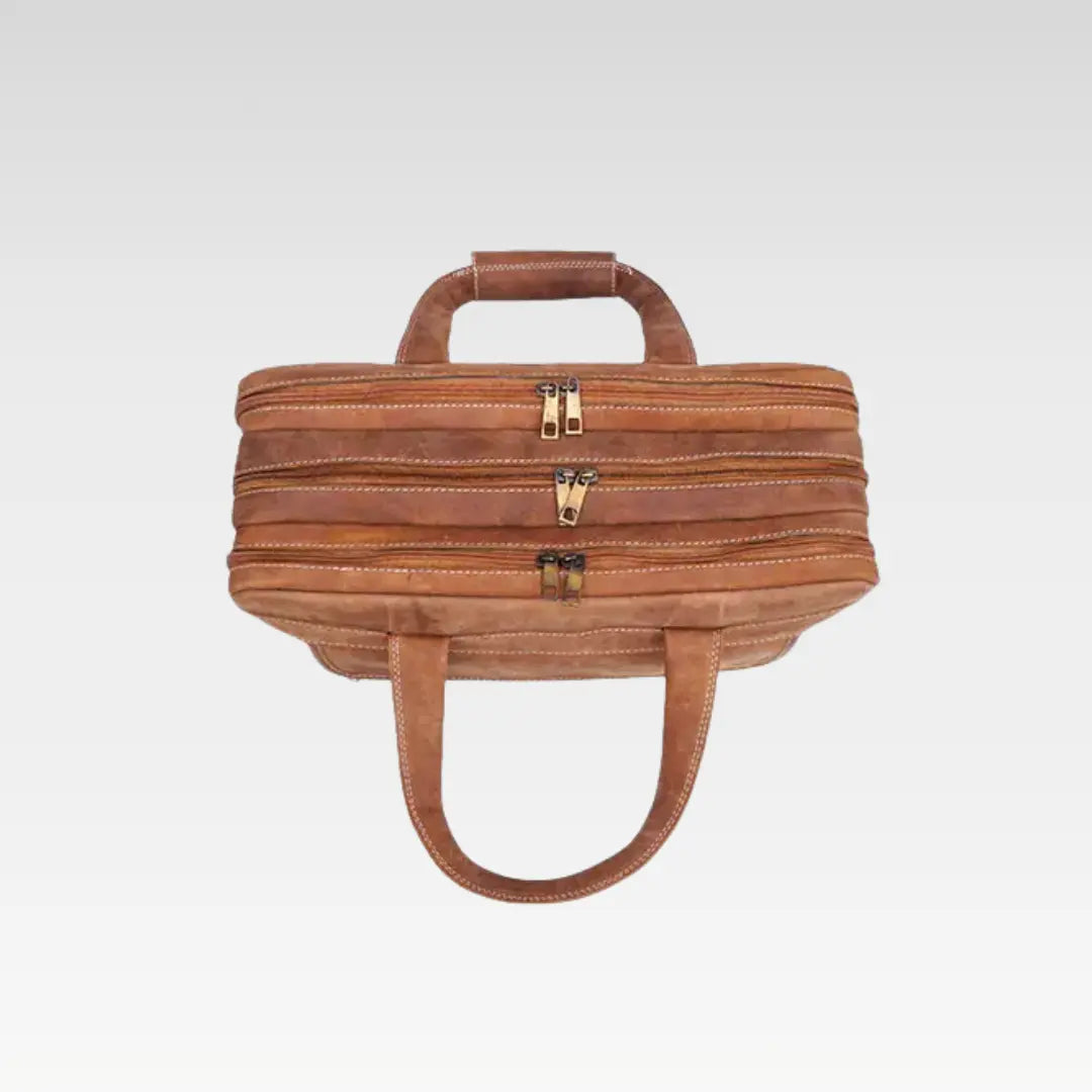 Light Rustic Brown Spacious Leather Laptop Bag - Perfect for Work Travel and Daily Essentials - Image 4