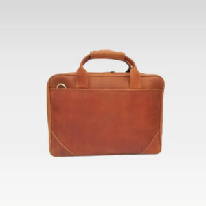 Tan Stylish Slim Leather Laptop Bag - Minimalist & Versatile