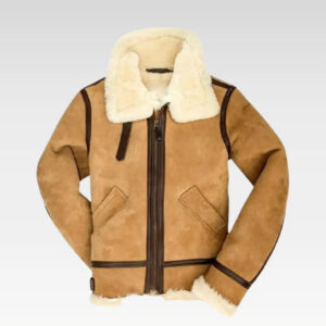 BOMBER SUEDE LEATHER SHEARLING JACKET