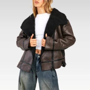 Sherpa-lined Aviator Jacket