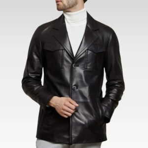 Silva Black Leather Blazer