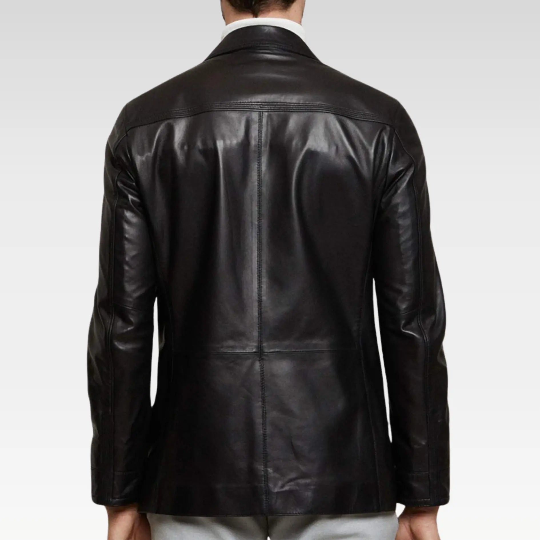 Silva Black Leather Blazer - Image 3