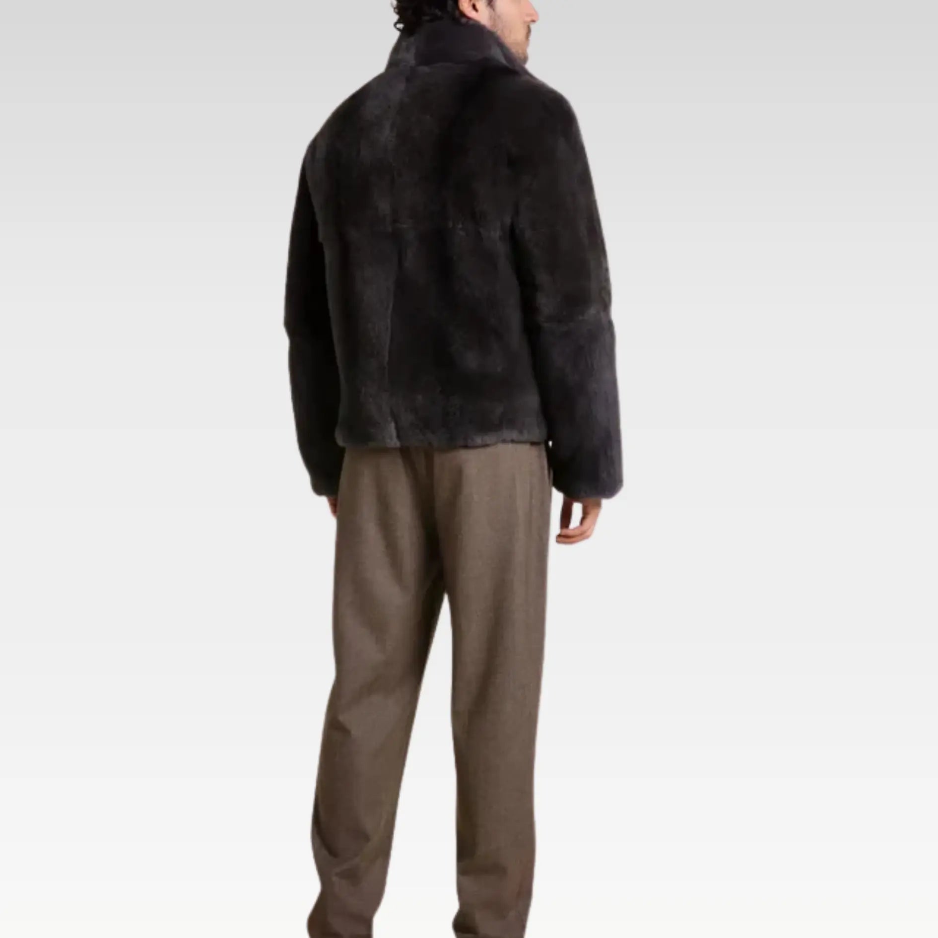Brown fur jacket men - Image 5