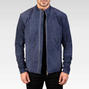 Charcoal Black Suede Biker Jacket
