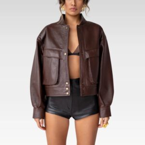 Dark Brown Oversized Utility Jacket