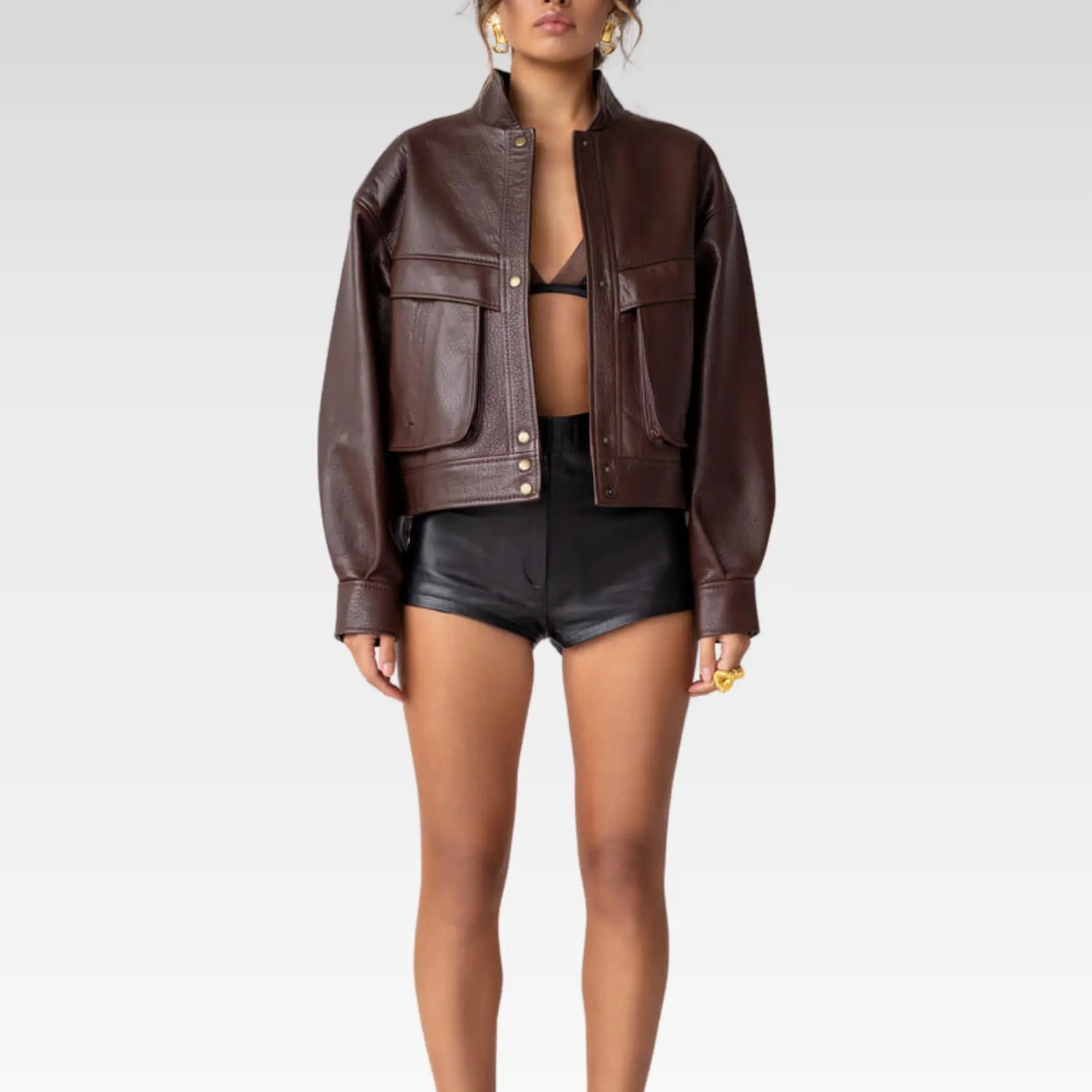 Dark Brown Oversized Utility Jacket - Image 2