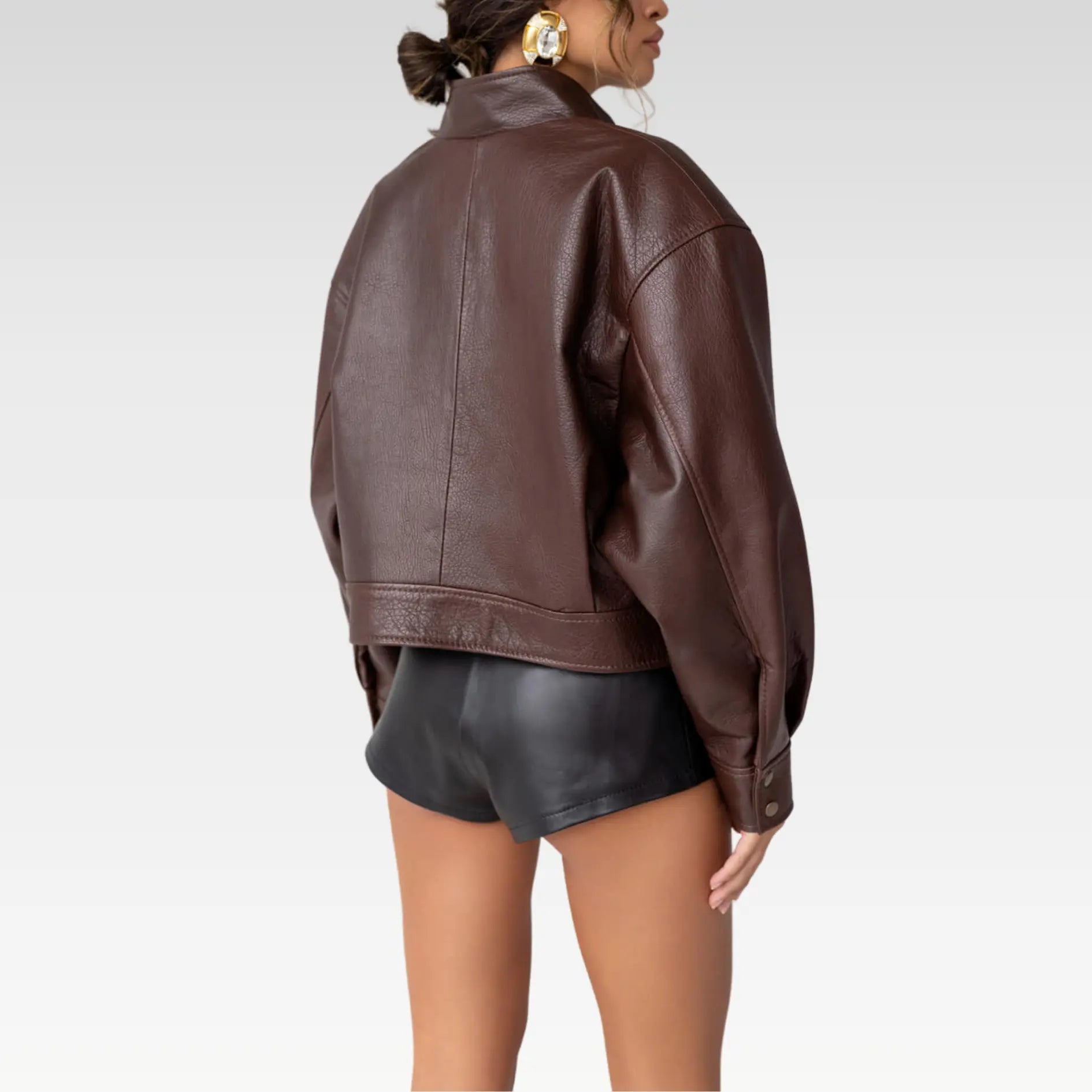Dark Brown Oversized Utility Jacket - Image 3