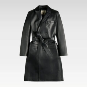 Double-breasted Trench Coat in Leather