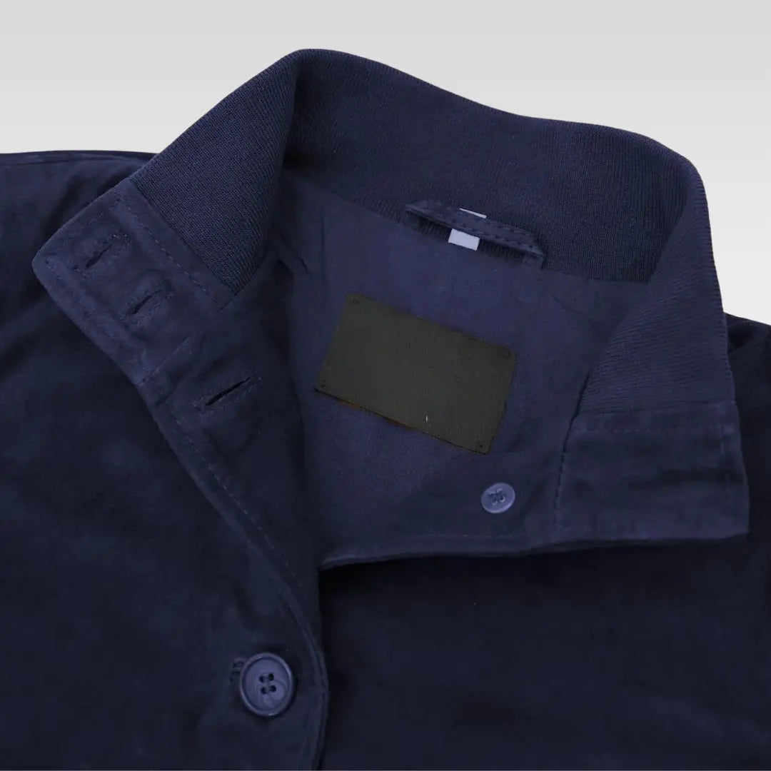 Faty - Suede Leather Bomber Jacket With Buttons - Image 12