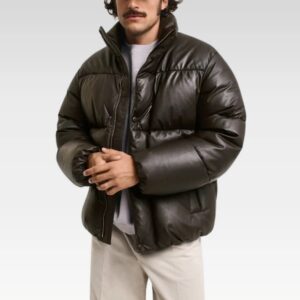 Ardin Lamb Leather Puffer Jacket