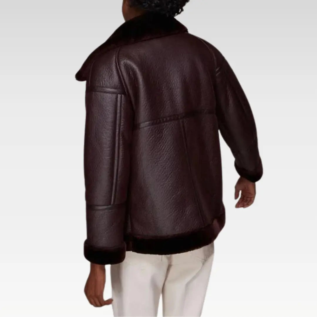 LAUREN FAUX FUR SHEARLING BIKER LEATHER - Image 2