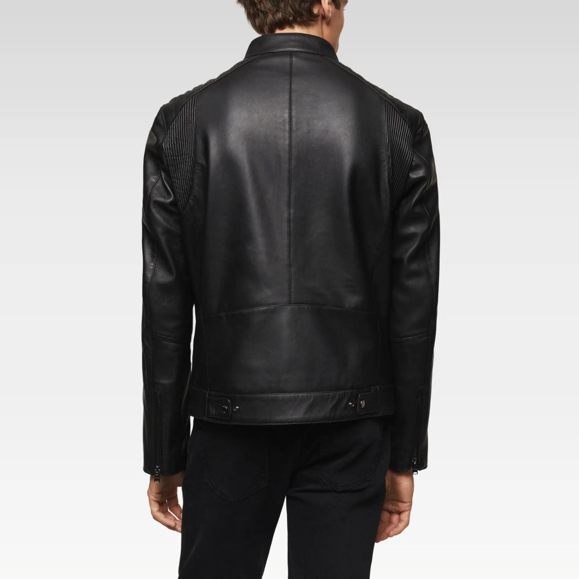 Bovshe Leather Biker Jacket - Image 5