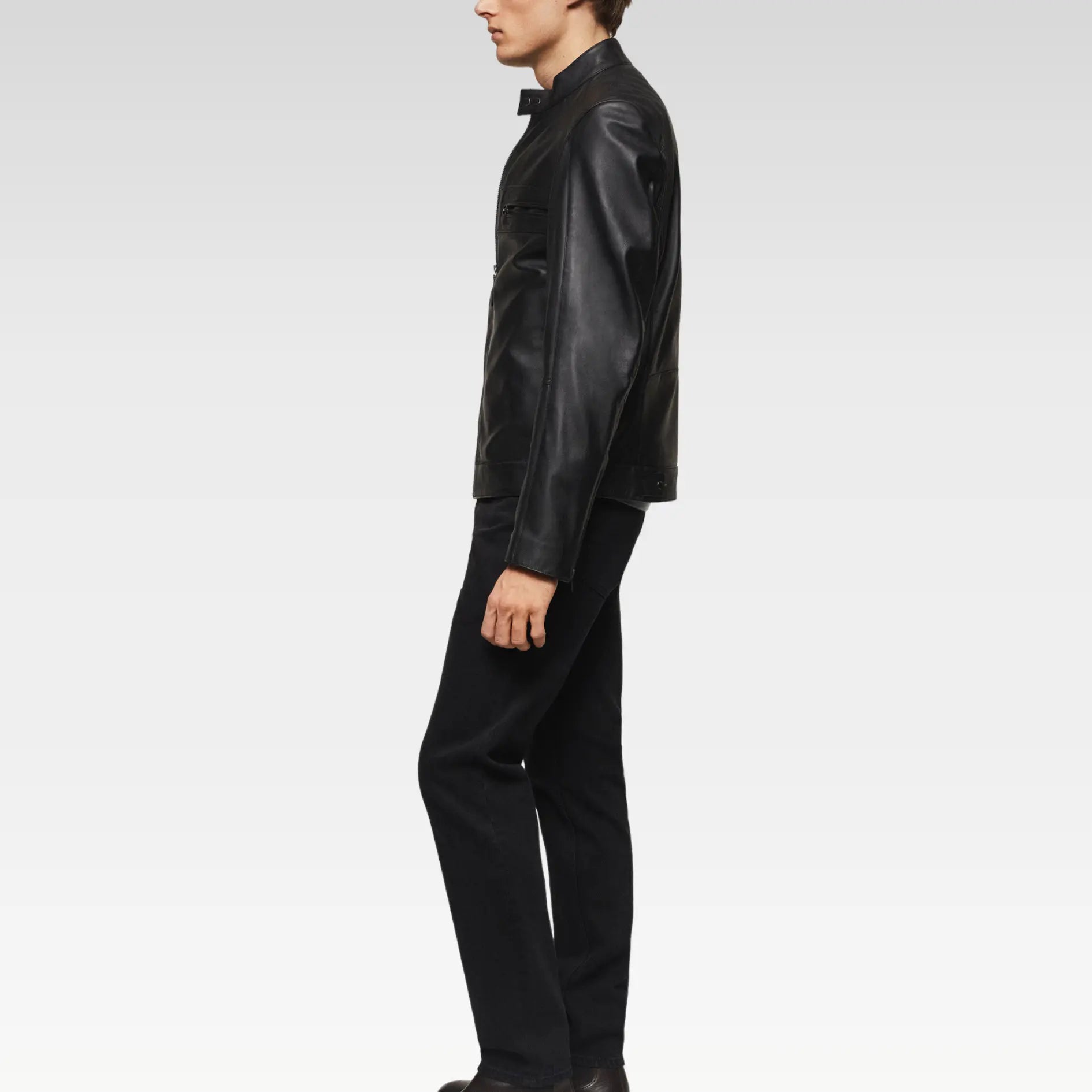 Bovshe Leather Biker Jacket - Image 4