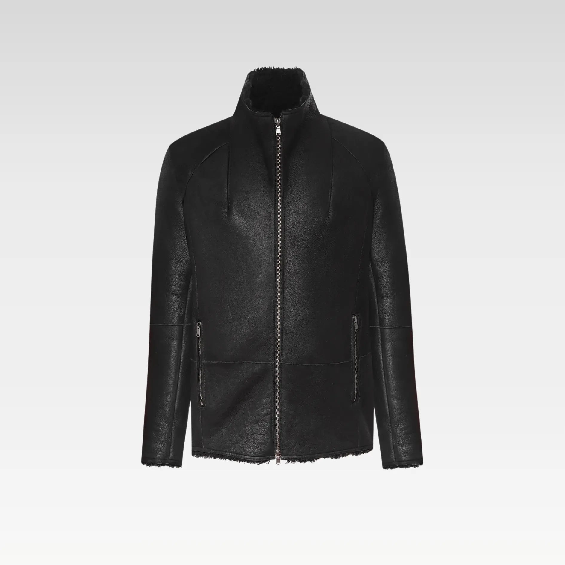 Leo - Black Shearling Jacket - Image 3
