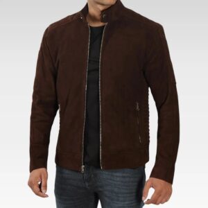 Men's Top Notch Dark Brown Suede Jacket