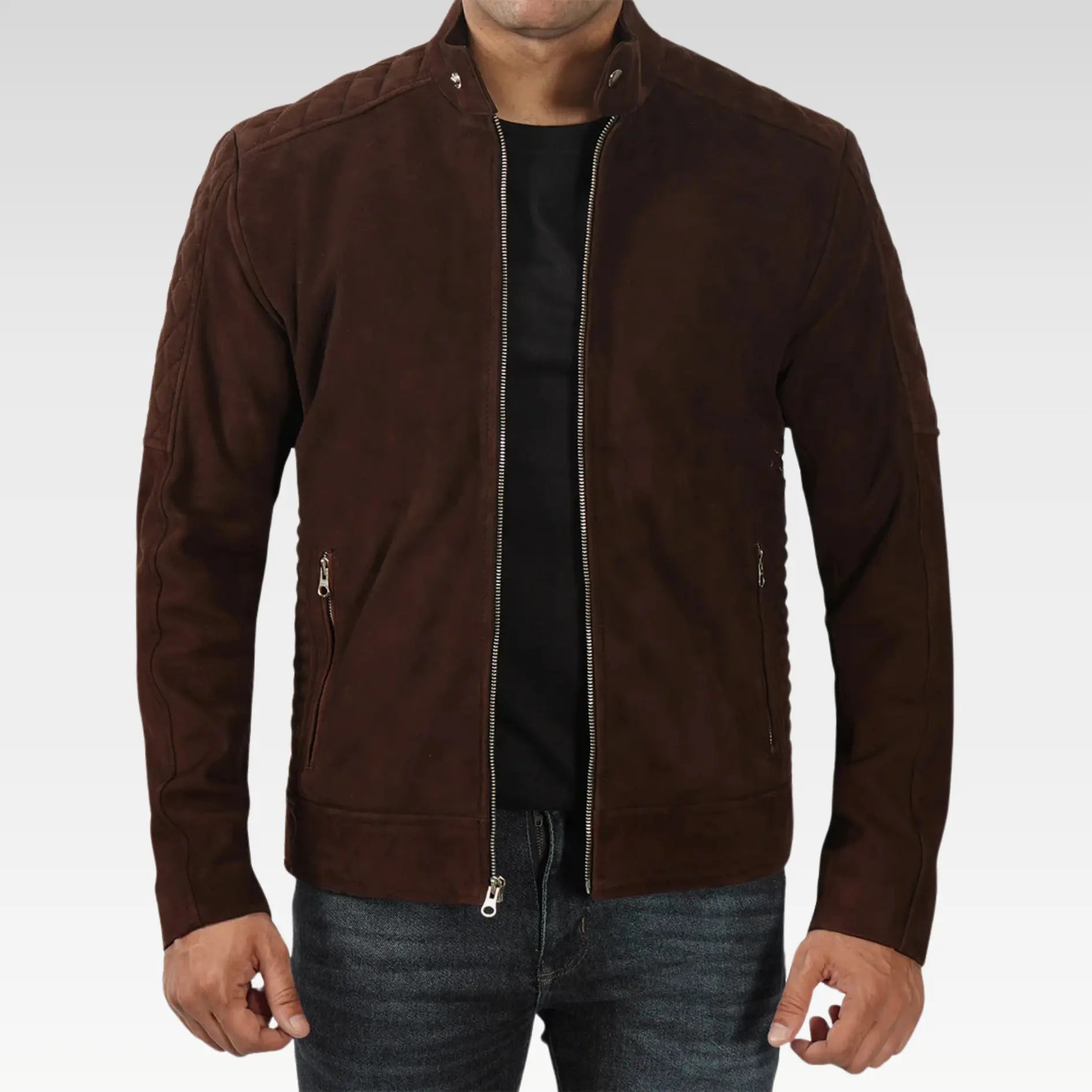 Men's Top Notch Dark Brown Suede Jacket - Image 3