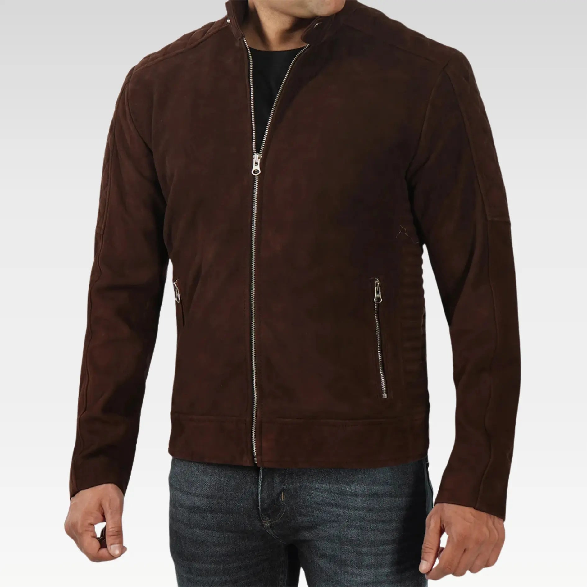Men's Top Notch Dark Brown Suede Jacket - Image 4