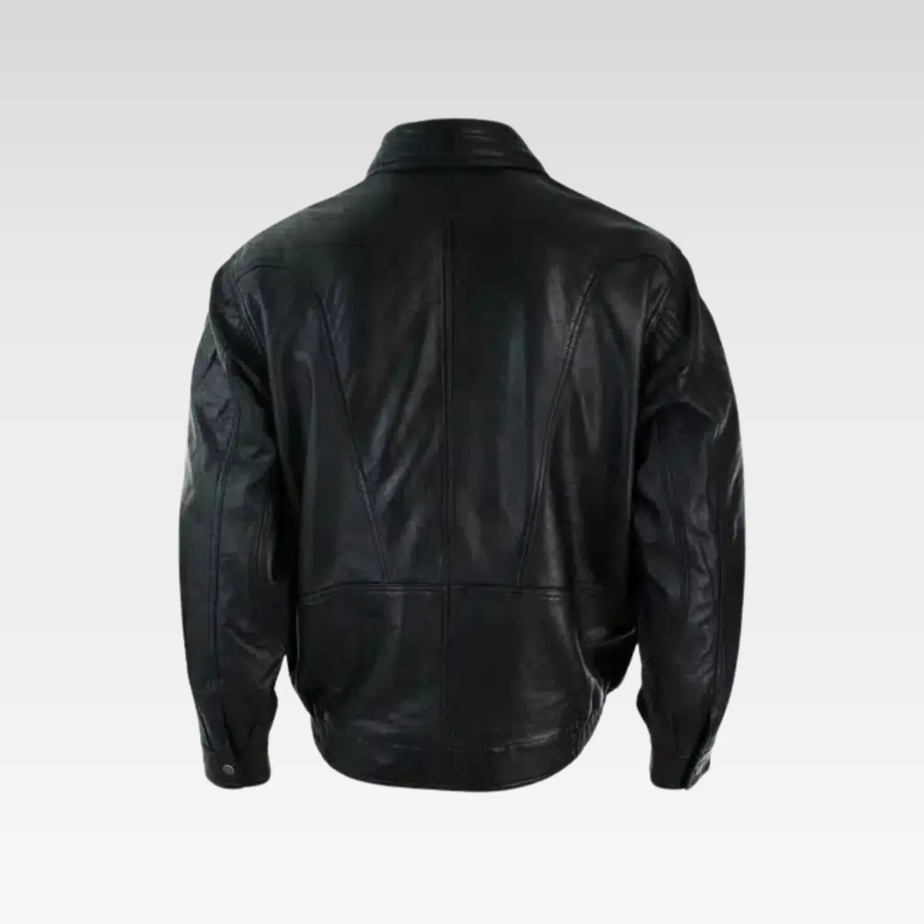 Mens Classic Bomber Black Nubuck Washed Brown Real Leather Jacket-Black - Image 4