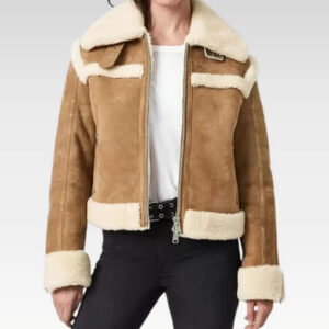 Shawna Suede Shearling Aviator Jacket