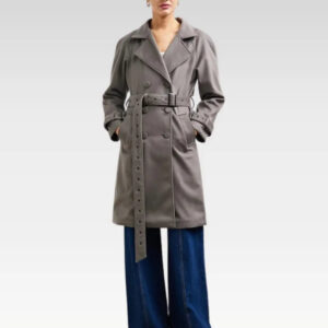 Soho Slouch Trench Grey Wool