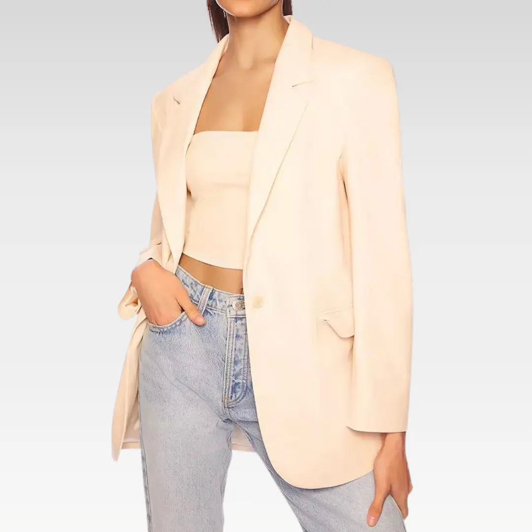 Susana Monaco Faux Leather Blazer - Image 2