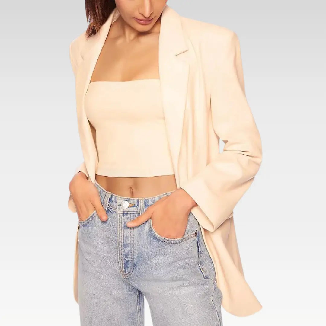Susana Monaco Faux Leather Blazer - Image 4