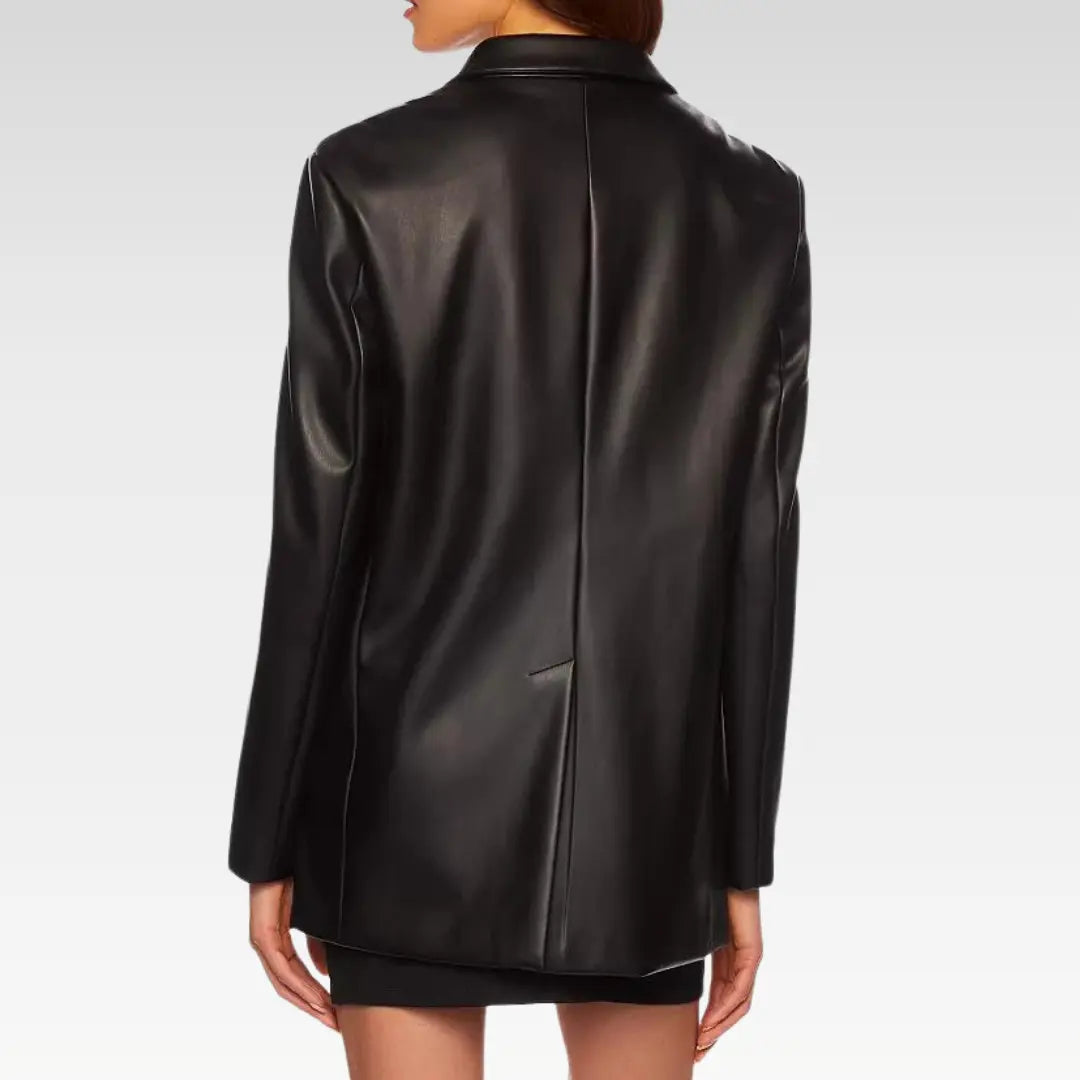 Susana Monaco Faux Leather Blazer - Image 9