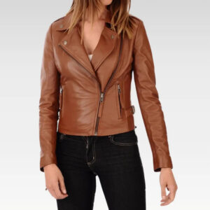 Women Real Lambskin Leather Biker Jacket